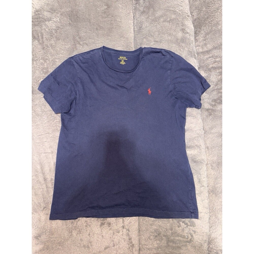 Polo Ralph Lauren T-Shirt Mens Large Navy Crew Neck EUC